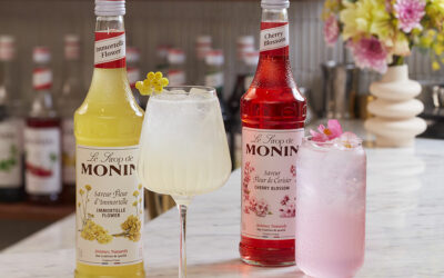 Monin enrichit sa gamme avec deux nouvelles saveurs florales printanières