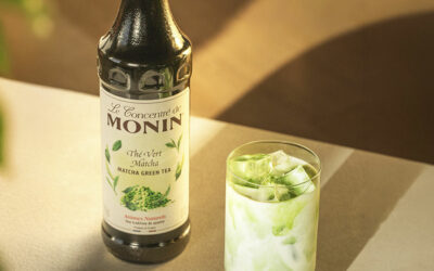 Cocktail au concentré Monin : Iced Matcha Latte Mangue