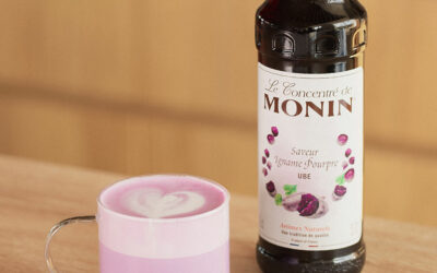Cocktail au concentré Monin : Ubé Latte
